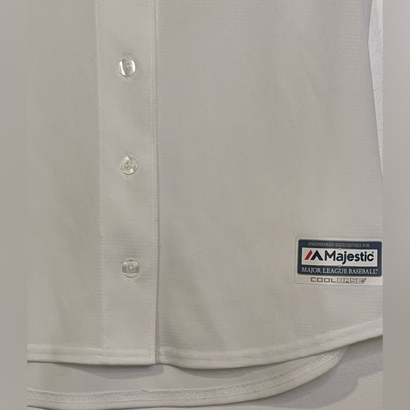 Majestic White Texas Rangers MLB Jersey medium women’s Rhinestones - Picture 4 of 11